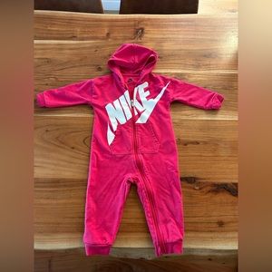18 Month Pink Nike Zip up Onesie with Hood